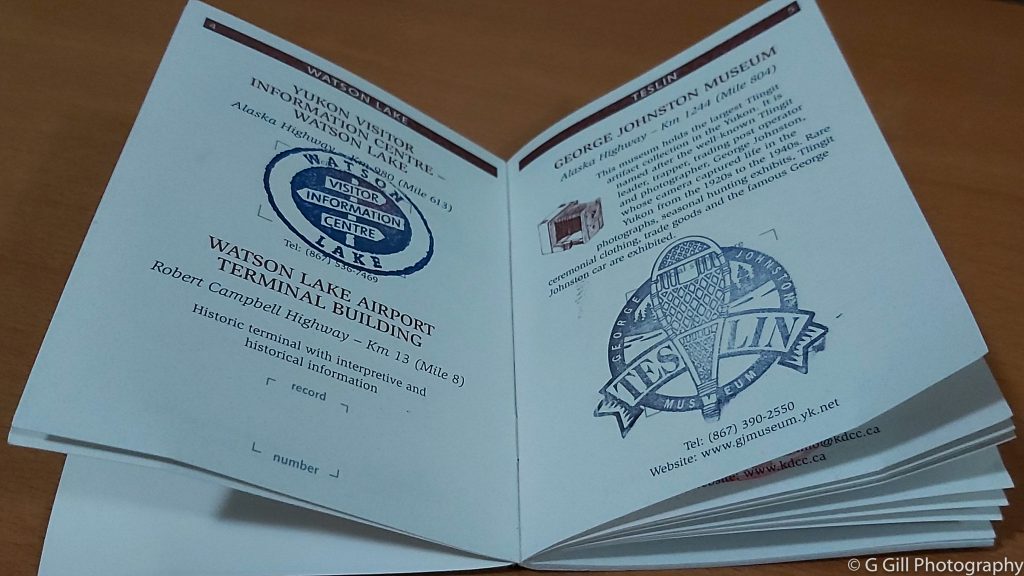 Sample Stamps in Yukon Gold Explorer passport